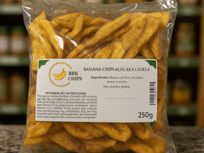 Banana Chips Açúcar e Canela 250g